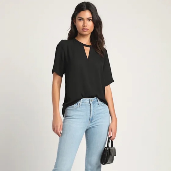 Lulus Simply Sophisticated Black Top - Size S - NWT - Picture 2 of 9